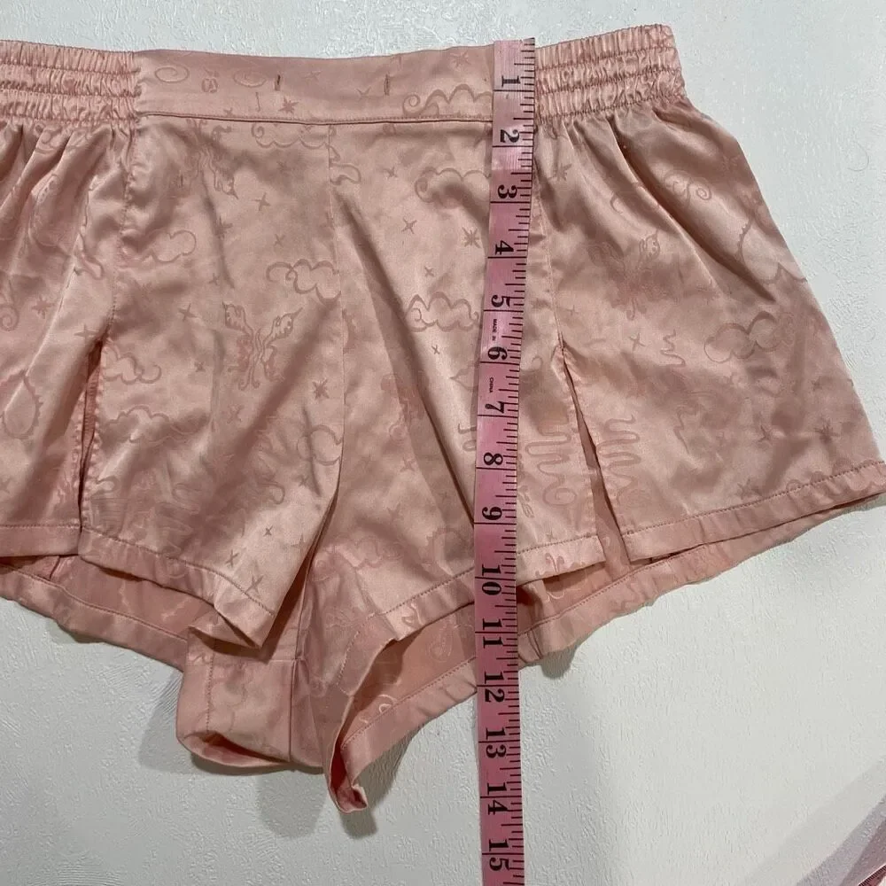 Savage X Fenty Pink Satin Pajama Shorts Y2K Coquette Lounge Small